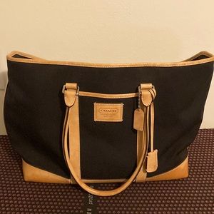 Vintage 2003 Coach 5968 Canvas & Leather Large Tote